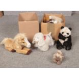 Two boxes of mainly Fur Real Friends soft toys, 'Scamps My Playful Pup', 'Kitten' dog examples