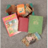 A box of books, Enid Blyton Holiday book, Jack and Jill Annual 1983, Hans Andersen's Fairy Tales etc