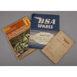 A collection of BSA Bantam motorcycle ephemera, to include Haynes Owners Workshop Manual,