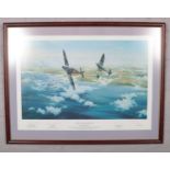 A print of "Combat Over Normandy", Spitfires of R.C.A.F 144 Wing Led by Wing Commander 'Jonnie