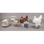 A group of ceramic's, Portmeirion, Sadler, Border Fine Arts, examples, jugs, teapot, ginger jar