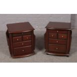 A pair of mahogany bedside chests ( 44cm height 38cm width)