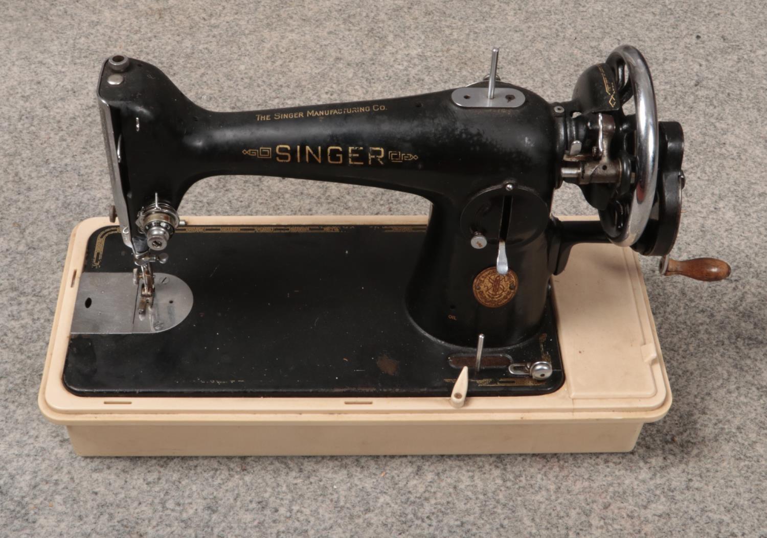 A Singer manual sewing machine