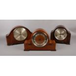 Three dome top Westminster mantel clocks, Mappin & Webb, Tempora, examples