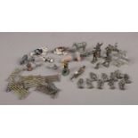 A collection of lead and metal figures, to include Britains, farm animals, soldiers etc.