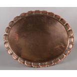 A Newlyn Arts & Crafts oval copper tray. (41cm x 51cm).