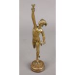 A 1920s bronze figural car mascot formed as Hermes. 22cm tall.