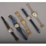 Five vintage quartz and manual wristwatches to include Sekonda, Rone, Rotary, etc.