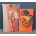 Two oil on canvas, nude figures