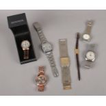 A box of most quartz wristwatches to include Sekonda, Montine, Seiko etc.