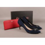 Phase Eight Dahlia Suede Heels Midnight size 6 (original box) to include a red purse.