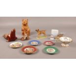 A group of mainly ceramics. Limoges cabinet plates, Border Fine Arts 'Starry Eyed' No B0542 & dog