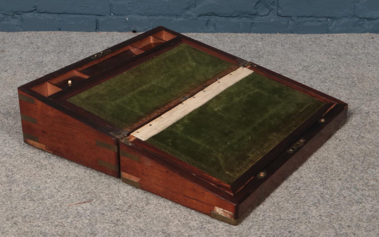 A Victorian rosewood writing slope. (50cm width 25cm length) - Image 2 of 2