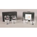 Dartington Crystal. Connoisseur Whisky Glass & Water Jug boxed. To include Two Whisky Rocks