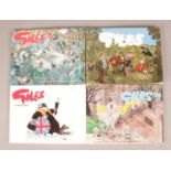 Four 1990s Giles cartoon books, including annuals.