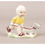 A Wade Mabel Lucie Attwell figure. Sarah with pet dog, Height 8cm.