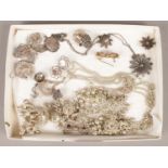 A quantity of eastern white metal filigree jewellery etc.