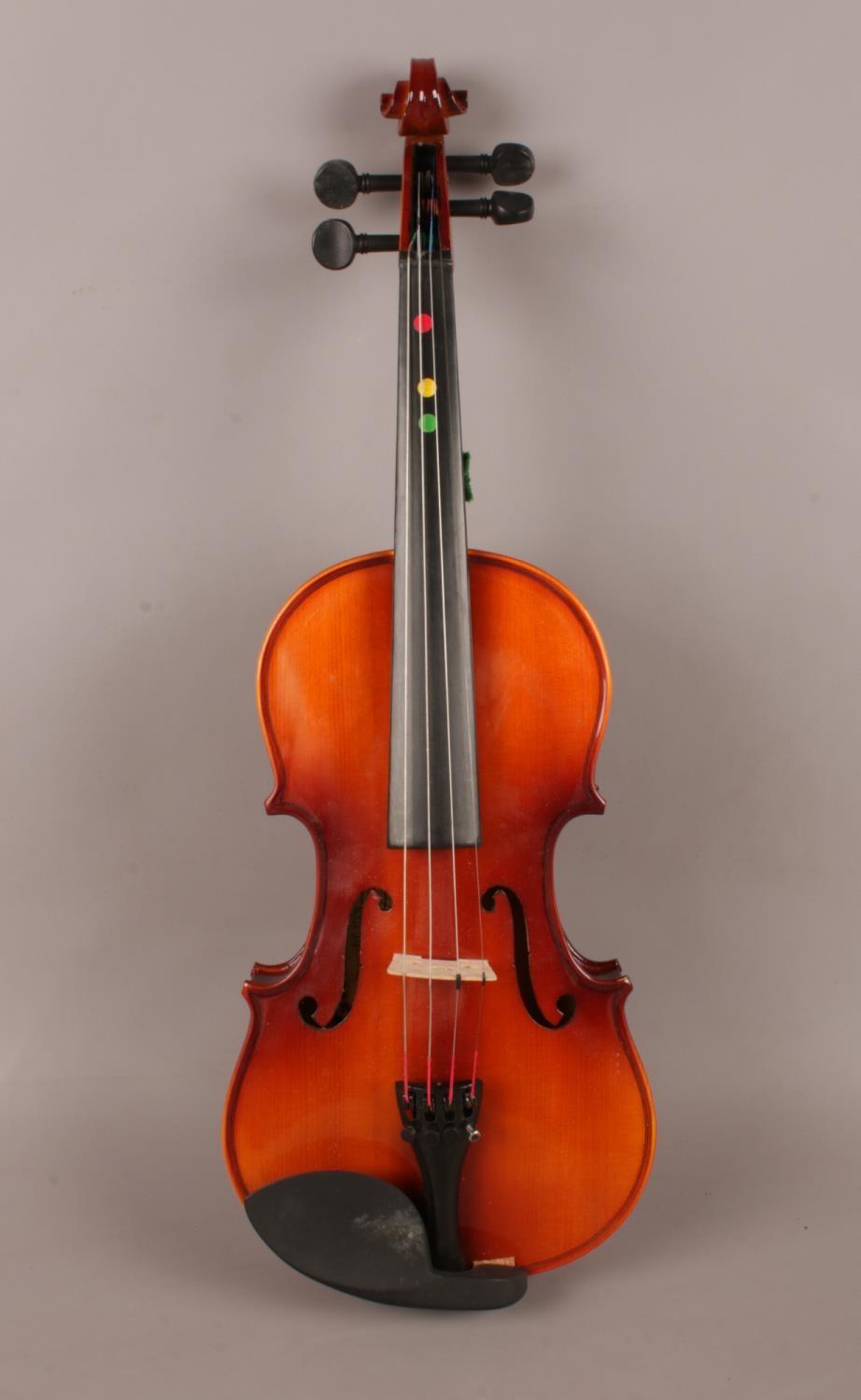 A 'Antoni' Debut 3/4 Violin, comes in green velvet lined case, label to interior. Total length: - Image 2 of 3