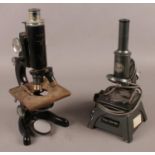A C.Baker microscope along with W.Watson & Sons "Service" microscope.
