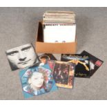 A box of LP records, mainly 1970s and 1980s. Includes Michael Jackson, Phil Collins, Duran Duran