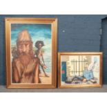 Two signed 'Thomas McMath' framed pictures. Comprising of 'Robinson Crusoe & Friday' & 'Man in