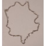 A long silver curb link necklace chain. 42g.