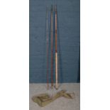 A vintage 'The Wye' split cane three piece fishing rod.