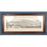 A framed print, 'The East Prospect of Sheffield in the county of York' (68cm x27cm)