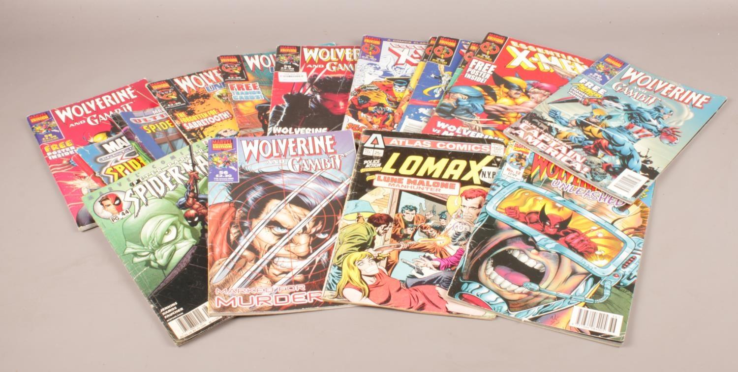 A group of mainly Marvel Collectors Editions comic's. Essential X-Men. Lomax, Peter Parker Spider-