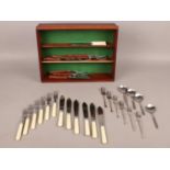 A quantity (37 pieces) of mostly Sheffield made cutlery, to include six fish knives and forks, a