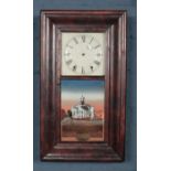 An E.C Brewster & Son American wall clock. With Merchants' Exchange Philadelphia panel and enamel