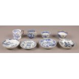 A group of blue & white oriental ceramics.