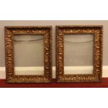 Two decorative wooden frames with glazing - (No backing). H: 29.5cm, W: 22cm. Condition good.