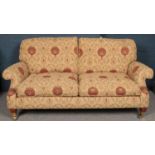 A Derwent upholstered 3 seat sofa along with two matching armchairs. Some wear and tear to the