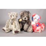 Three modern jointed teddy bears by Charlie Bears. 'Willis' & 'Timmy' designed by Heather Lyell. '