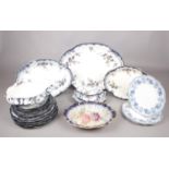 A selection of crockery - comprising of a Ridgway "Chiswick" pattern blue printed part dinner