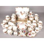 A large collection of most Royal Albert Old Country Roses bone china teawares. (approximately 100