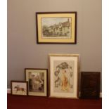 A set of five pictures - comprising of a Eric Sturgeon (1920 - 1999) signed print of 'The Market