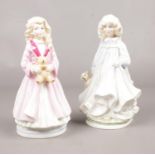 Two Royal Doulton Limited Edition figurines. 'Hope' HN 3061, 'Faith' HN 3082. damage to underneath