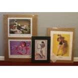 Four unframed prints - comprising of a limited edition Earl Moran print of 'Marilyn-The Spanish Girl