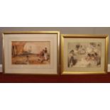 Two framed prints by Sir William Russell Flint RA (1880-1969), depicting female figures. Largest