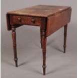 A Victorian mahogany Pembroke tea table with single drawer.