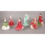 SIx Royal Doulton figurines. Pretty Ladies 'Diana' HN 4764, 'Christmas Day' HN 4899, 'Patricia' HN