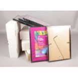 A box of brand new A4 glazed photo frames - 21 in total. H: 29.7cm, W:21cm. Condition new.
