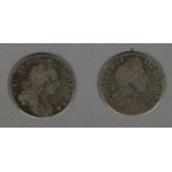 Two silver William III six pence's.