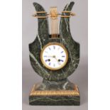 A French marble clock by J.B Marchand. Missing pendulum, key and bezel so unsure if working.