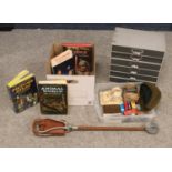 Two boxes of collectables - to include an autograph book with 'Richard Attenborough' signature, a