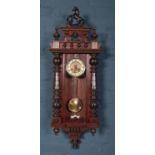 An early 20th century mahogany cased 8 day wall clock. By Friedrich Mauthe, Schwenningen. Movement