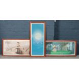 Three framed Disney prints. Pinocchio, Peter Pan and Sleeping Beauty.