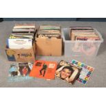 Three boxes of LP records. Includes Fleetwood Mac, Elvis Presley, John Denver etc.